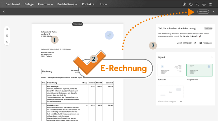 E-Rechnungen schreiben, empfangen & verarbeiten